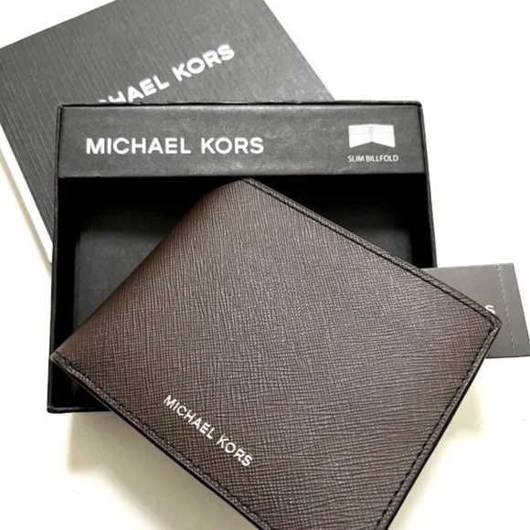 Michael Kors Slim Billfold Men's Wallet 3pc Gift Set Black Brown Tan Boxed NWT - Picture 12 of 16